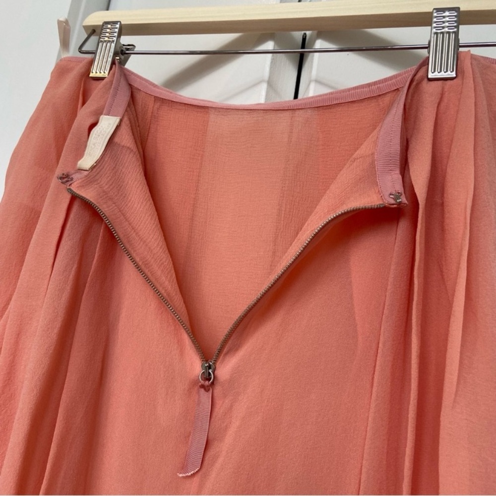 🍒Nina Ricci Silk Skirt - Peach - Bubble Skirt Made in France - Size FR40 - Picture 9 of 16